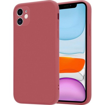 iPhone 11 vierkante silicone case - donkerrood