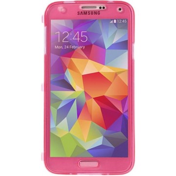 Samsung S5 flip case hoesje - Roze | Samsung Galaxy S5 case | Hardcase backcover zwart