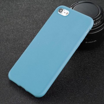 iPhone 7 6 6 s 8 X Plus 5 5 s SE XR XS Effen Hoesje Case Cover Soft TPU - Product Kleur: Blauw / Product Materiaal: iPhone 6 6S