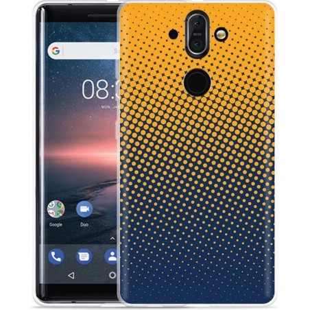 Nokia 8 Sirocco Hoesje geel blauwe cirkels