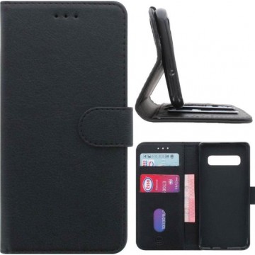 Book Case Samsung Galaxy S10 Hoesje Zwart met Pasjeshouder