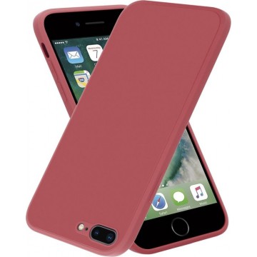 iPhone 7 Plus / 8 Plus vierkante silicone case - donkerrood
