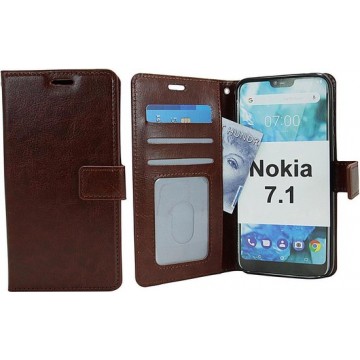 Nokia 7.1 - Bookcase Bruin - portemonee hoesje