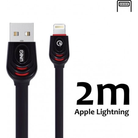 UNIQ Accessory Lightning USB Kabel Fast charging/data transfer 2M - Zwart