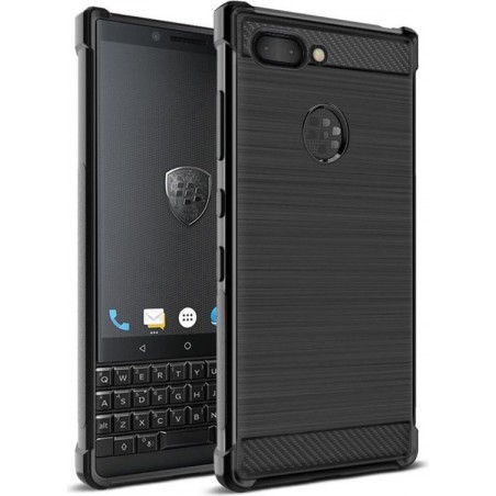 IMAK Vega Series BlackBerry Key2 Hoesje Geborsteld TPU Zwart