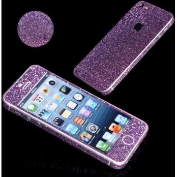 Xssive Glitter Sticker voor Apple iPhone 5 of Apple iPhone 5s iPhone SE Paars Duo Pack/2 stuks