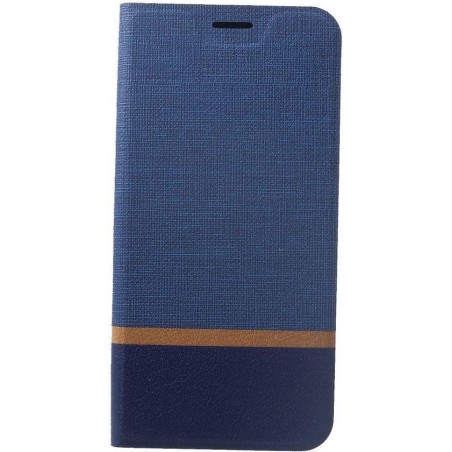 Huawei Mate 20 Lite Cross Pattern Wallet Hoesje Hoesje Blauw