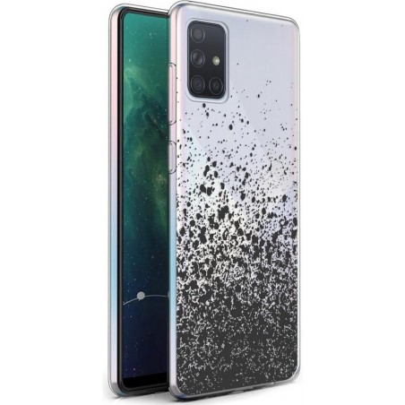 iMoshion Design voor de Samsung Galaxy A71 hoesje - Spetters - Zwart