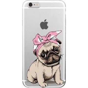 Apple Iphone 6 / 6S siliconen cover hoesje (schattig hondje)