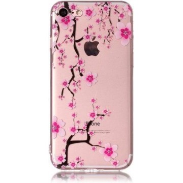 GadgetBay Roze bloesemtakken TPU hoesje iPhone 7 8 SE 2020 - Transparant