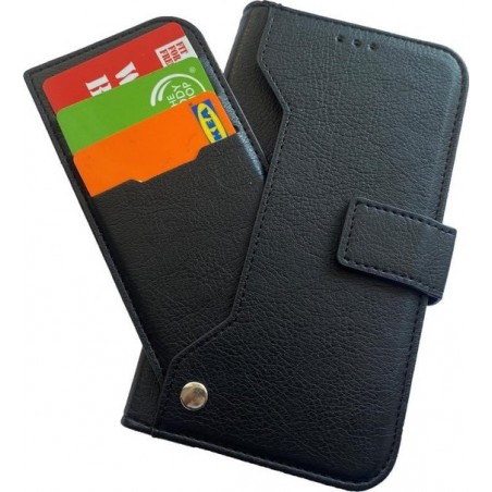 Apple iPhone XR Hoesje - Portemonnee Book Case met Extra Pasjeshouder Vakken - Zwart