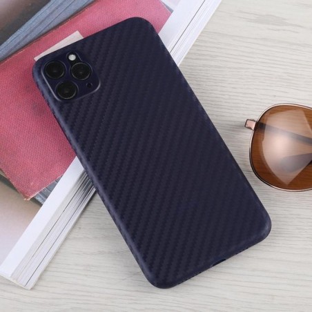 Voor iPhone 11 Pro Max Carbon Fiber Texture PP beschermhoes (blauw)