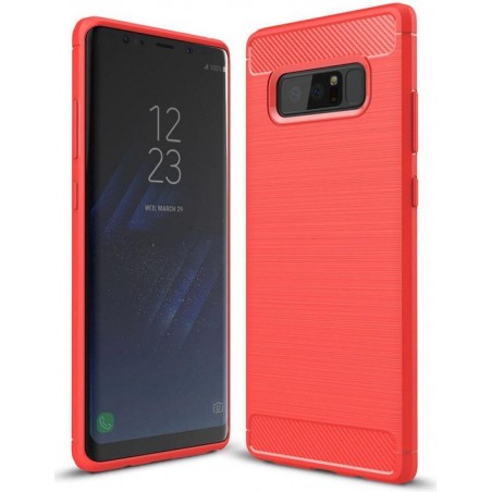 Samsung Galaxy Note 8 Geborsteld TPU Hoesje Rood