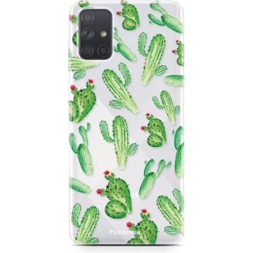 FOONCASE Samsung Galaxy A71 hoesje TPU Soft Case - Back Cover - Cactus