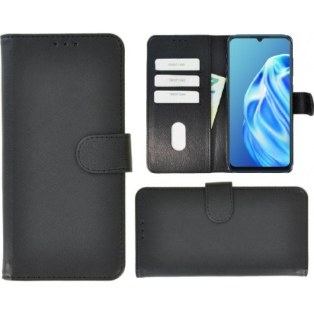 Oppo A91 Hoesje - Oppo A91 Bookcase Wallet Zwart Cover