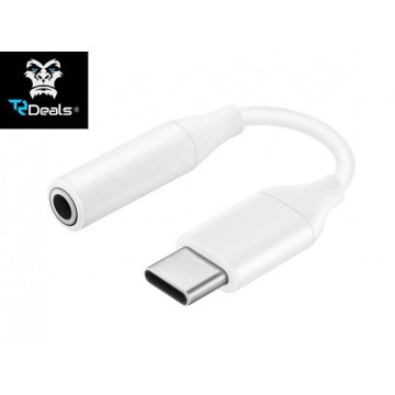 TR Deals - USB-C naar AUX jack (3,5mm) adapter (wit) - USB Type C naar aux - USB naar jack - USB naar audio - USB naar geluid