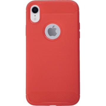BMAX Carbon soft case hoesje voor Apple iPhone Xr / Soft cover / Telefoonhoesje / Beschermhoesje / Telefoonbescherming - Rood