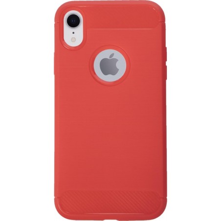 BMAX Carbon soft case hoesje voor Apple iPhone Xr / Soft cover / Telefoonhoesje / Beschermhoesje / Telefoonbescherming - Rood