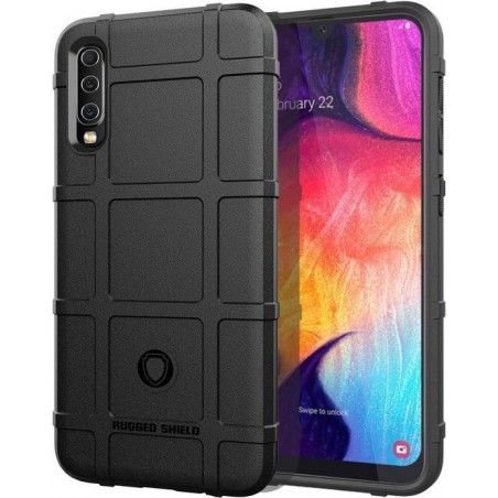 Samsung Galaxy A50 Back Cover Hoesje Shock Proof Rugged Shield Zwart