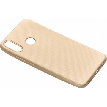Carbon Softcase Backcover Huawei P Smart Plus hoesje - Goud