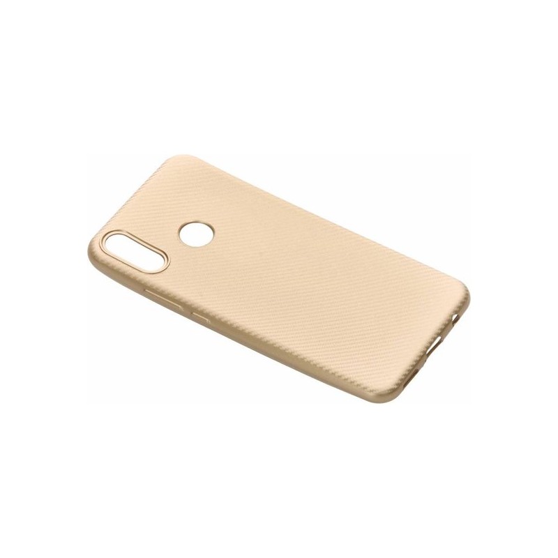 Carbon Softcase Backcover Huawei P Smart Plus hoesje - Goud