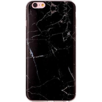 Mobigear Marmer Softcase Hoesje Zwart voor Apple iPhone 6 Plus / 6s Plus