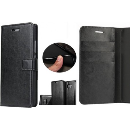 Samsung Galaxy S7 Edge Hoesje - Book Case Leer Wallet Zwart - iCall