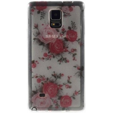 Flexibele hoes met Roze roosjes Galaxy Note 4