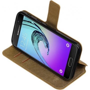 Goud Samsung Galaxy A5 2017 TPU wallet case booktype hoesje HM Book
