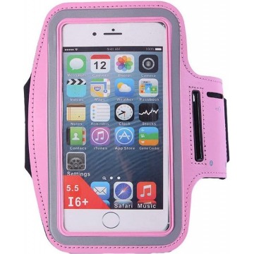 Sport Armband XL licht roze Sportband Hardlopen Universeel voor Smartphone / Telefoon / Apple iPhone / Samsung / Huawei