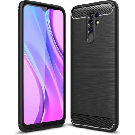 Xiaomi Redmi 9 Hoesje Geborsteld TPU Flexibel Zwart