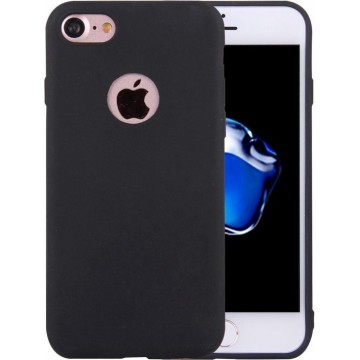 Mobigear Solid Color TPU Logo Case Zwart iPhone 7 / 8