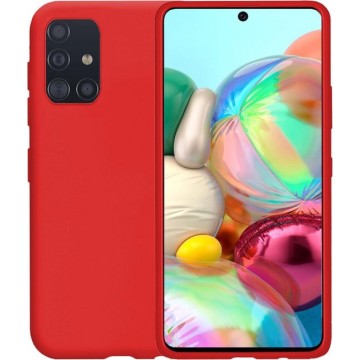 Samsung A71 Hoesje - Samsung Galaxy A71 Hoes Siliconen Case Hoes Cover - Rood