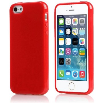 Xssive TPU Back Cover en 1x Tempered Glass voor Samsung Galaxy J1 2016 J120 - Gelly - Rood