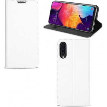 Samsung Galaxy A50 Standcase Hoesje Wit met Pashouder