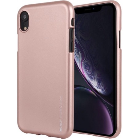 MERCURY GOOSPERY JELLY Serie Shockproof Soft TPU Case voor iPhone XR (Rose Gold)