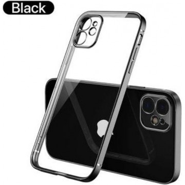 iPhone 11 vierkante metallic case - zwart
