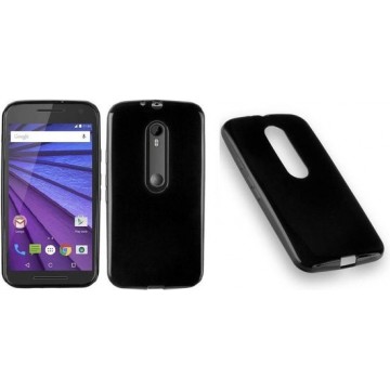 Zwart TPU Siliconen Case Hoesje Motorola Moto G (3rd gen) 2015