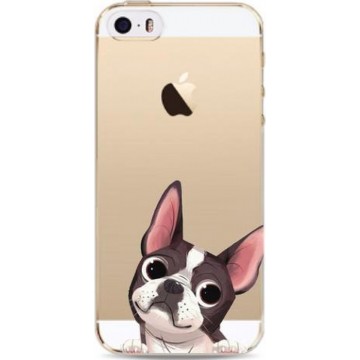 Apple Iphone 5 / 5S / SE Siliconen hoesje (leuk hondje)