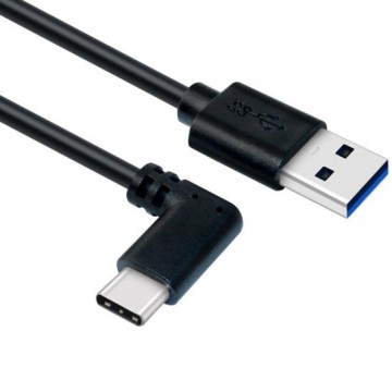 USB C kabel | C naar A | Haaks | Zwart | 1 meter | Allteq