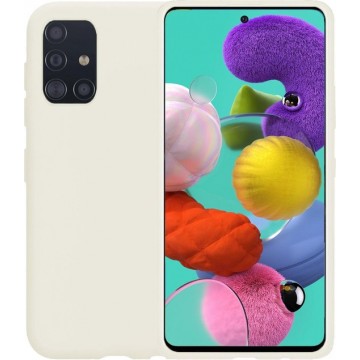 Samsung A51 Hoesje - Samsung Galaxy A51 Hoes Siliconen Case Hoes Cover - Wit
