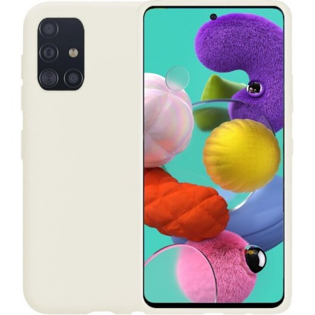 Samsung A51 Hoesje - Samsung Galaxy A51 Hoes Siliconen Case Hoes Cover - Wit
