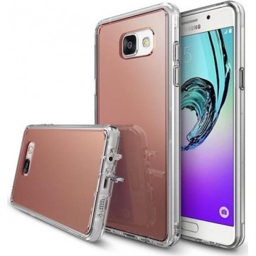 Rose Goud/Gold siliconen hoesje met spiegel/mirror achterkant voor een optimale bescherming van de Samsung Galaxy S7