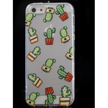 Shop4 - iPhone 5(s) Hoesje - Zachte Back Case Cactussen