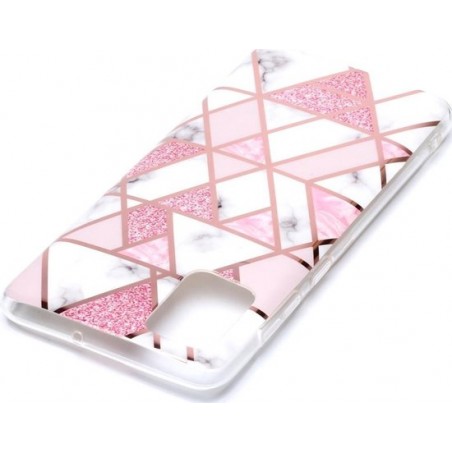 Mobigear Softcase Hoesje Marmer Goud / Roze Samsung Galaxy A71