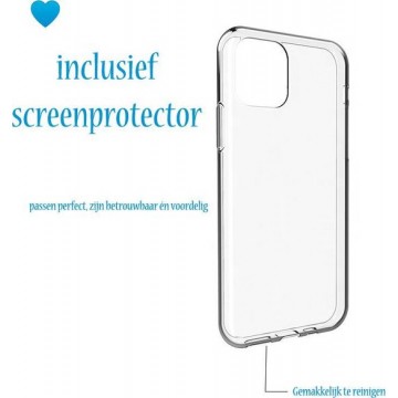 E-HART - iPhone 11 Case-hoesje-inclusief screenprotector-6.1inch 2019-transparant-Hoesje Iphone