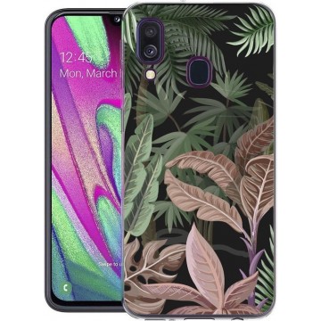 iMoshion Design voor de Samsung Galaxy A40 hoesje - Jungle - Groen / Roze