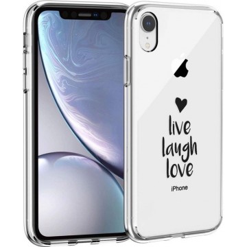 iMoshion Design voor de iPhone Xr hoesje - Live Laugh Love - Zwart