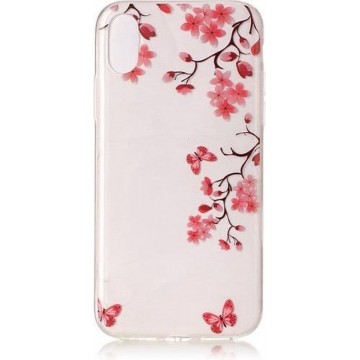 GadgetBay Bloesem doorzichtig iPhone X XS TPU hoesje bloemtakken bloemen cover
