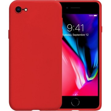 IPhone SE 2020 Case Hoesje Siliconen Hoes Back Cover - Rood